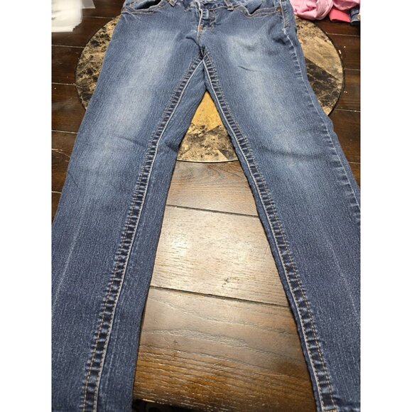 Rue 21 Mid Rise Skinny Jeans Blue Women's Size 8 Short Stretchy - Picture 1 of 7